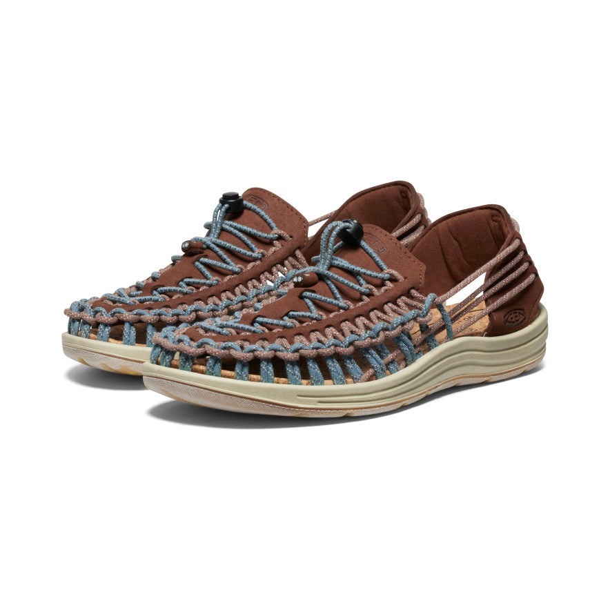 KEEN 男款 UNEEK II HARVEST SORREL HORSE / VINTAGE INDIGO 編織涼鞋  咖啡/藍綠