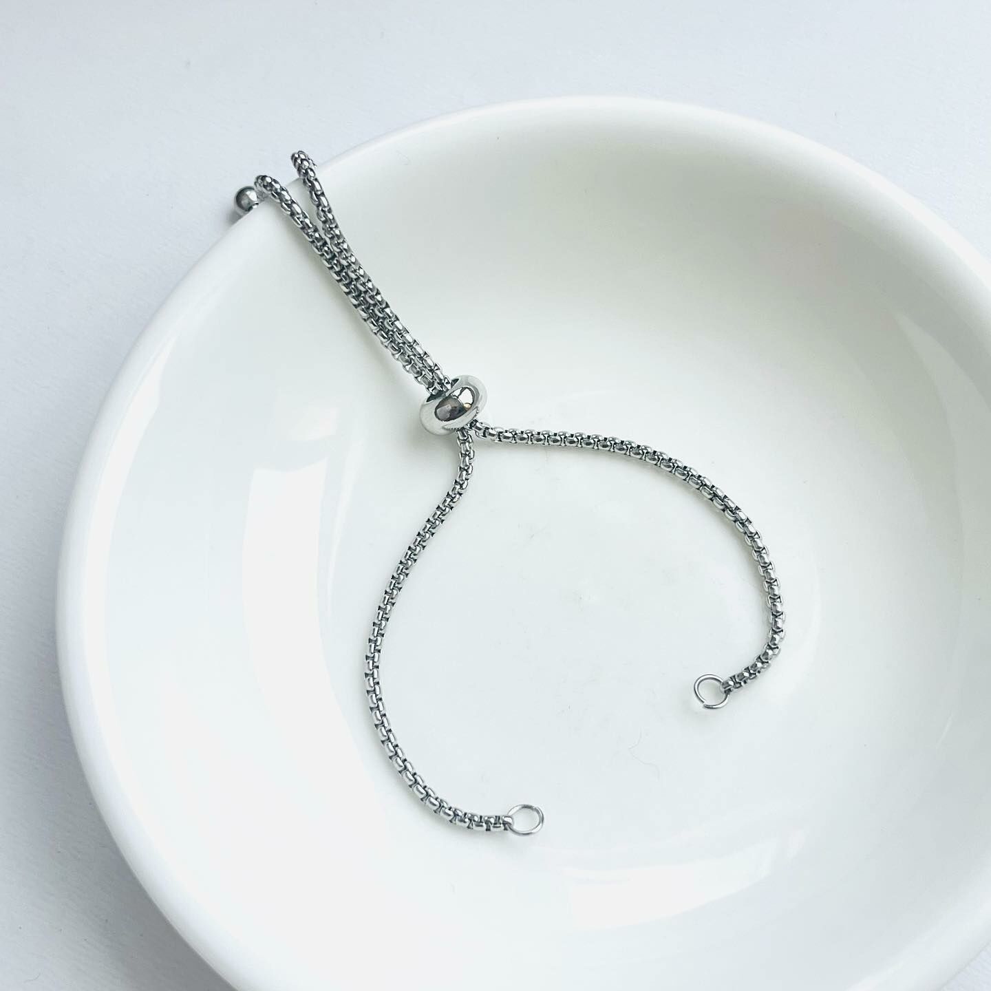 [原石] 不鏽鋼 DIY手串配件 銀色