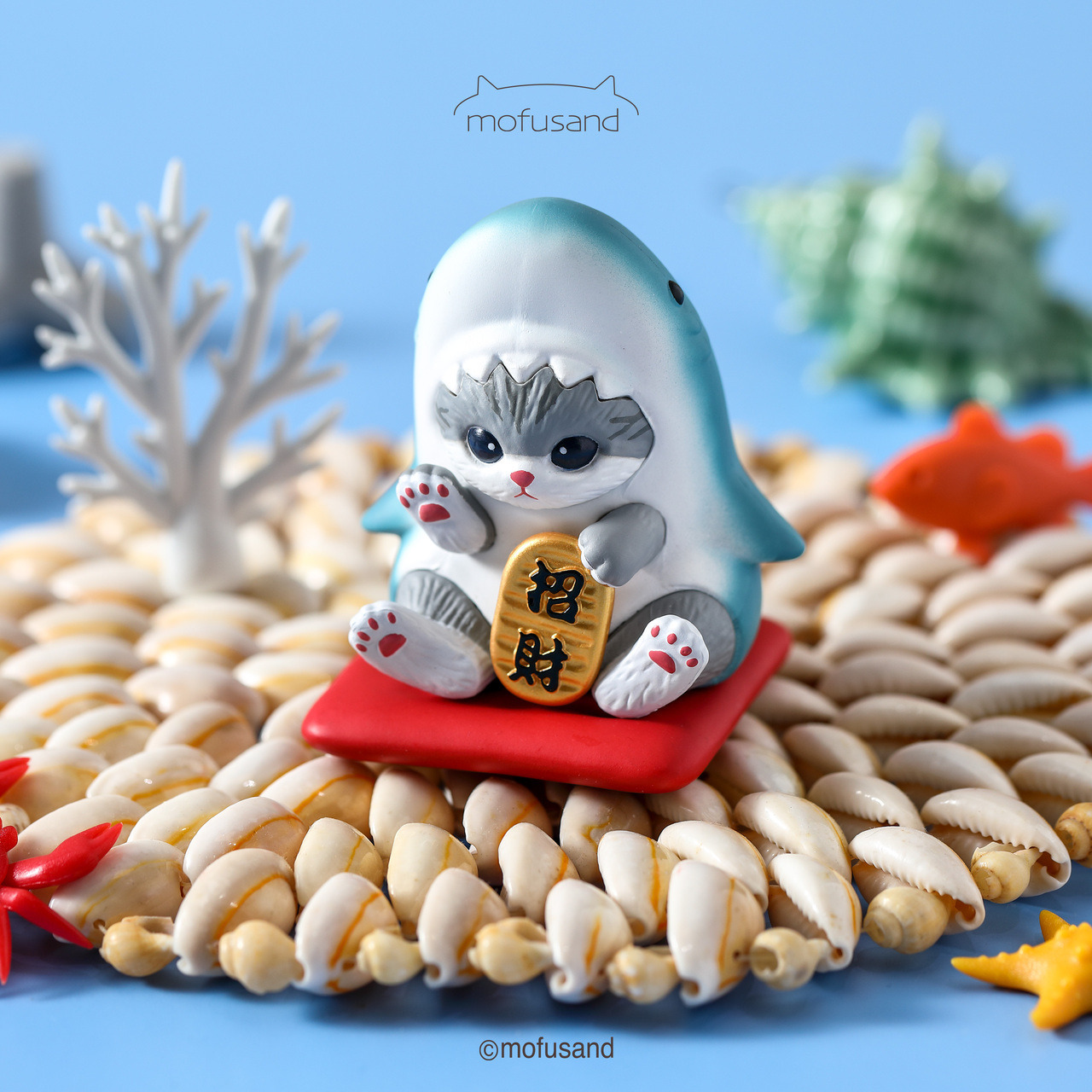 研達 代理版 貓福珊迪-招財公仔(鯊魚)