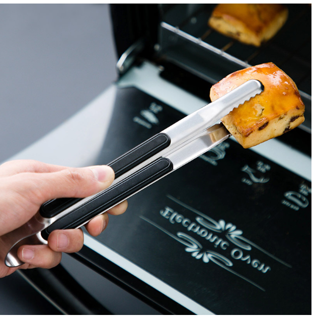 【Black】Stainless steel baked food clip【1pc】