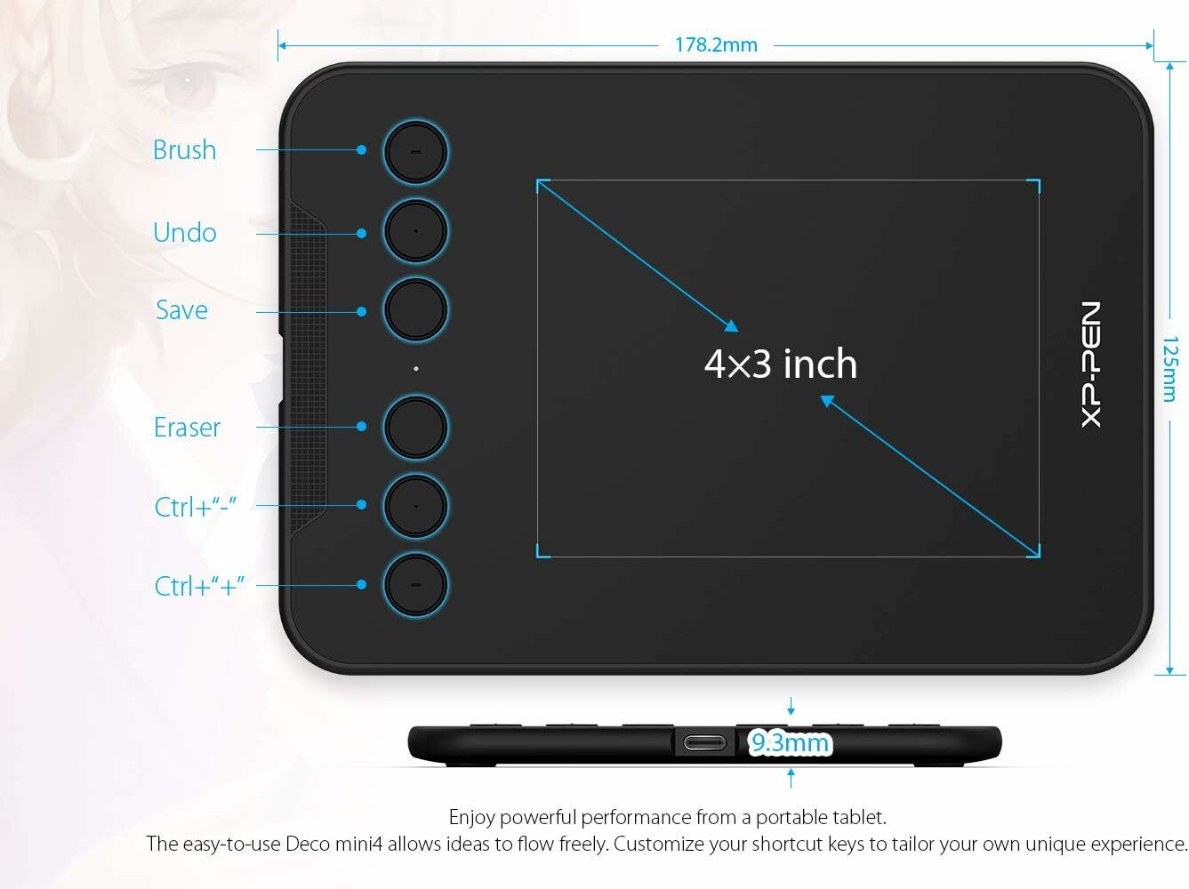 XP-Pen Deco mini4 Kids Drawing Tablet