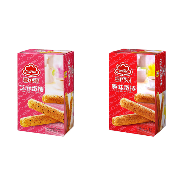 （箱購）喜年來 蛋捲經濟包192g(24入/箱)(原味/芝麻)