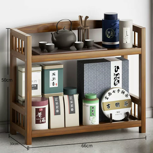 熱推楠竹實木家具 茶几 床頭櫃 浴室架【2層簡易圍欄】66x30x50cm(不帶輪)