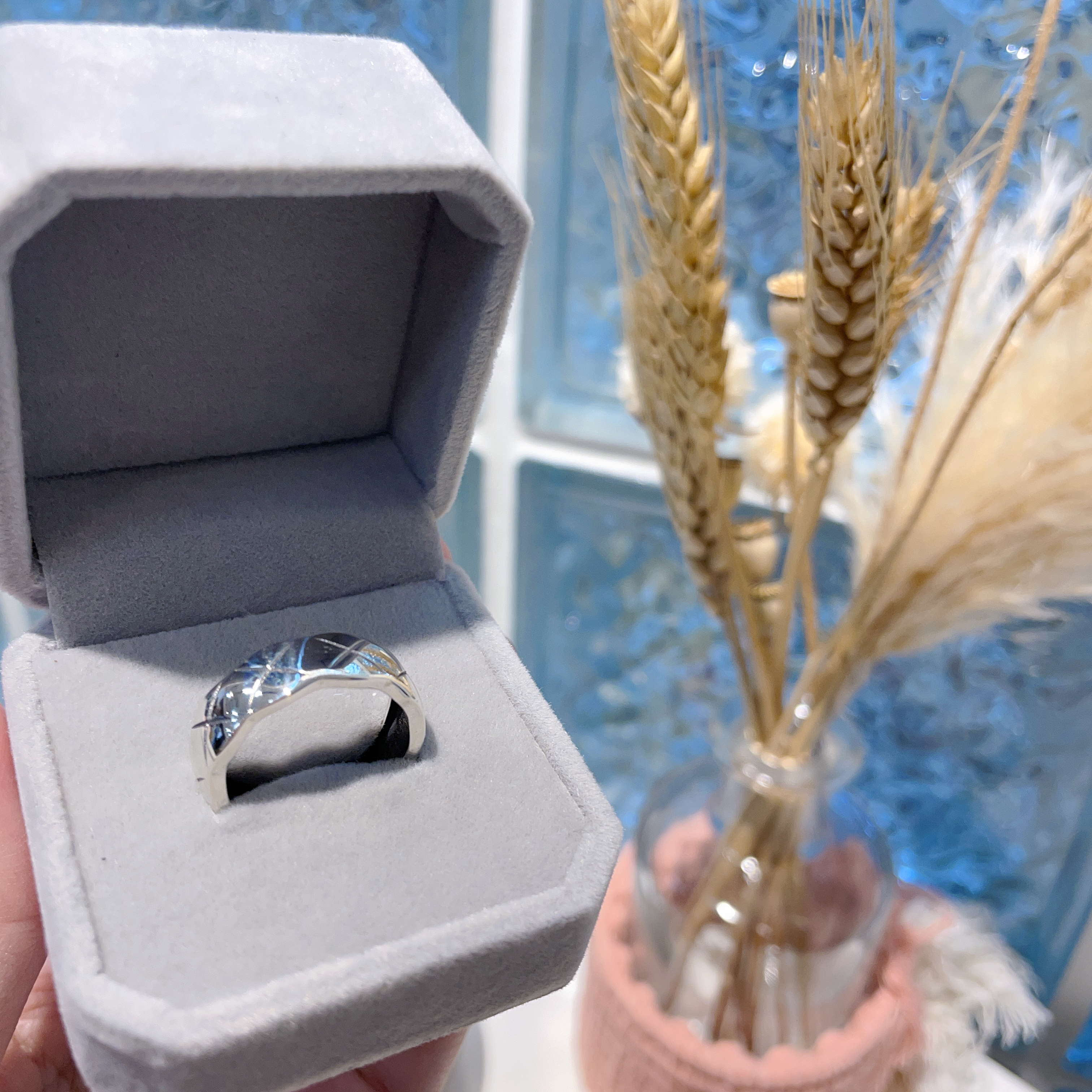 超重銀菱銀紋純銀戒指