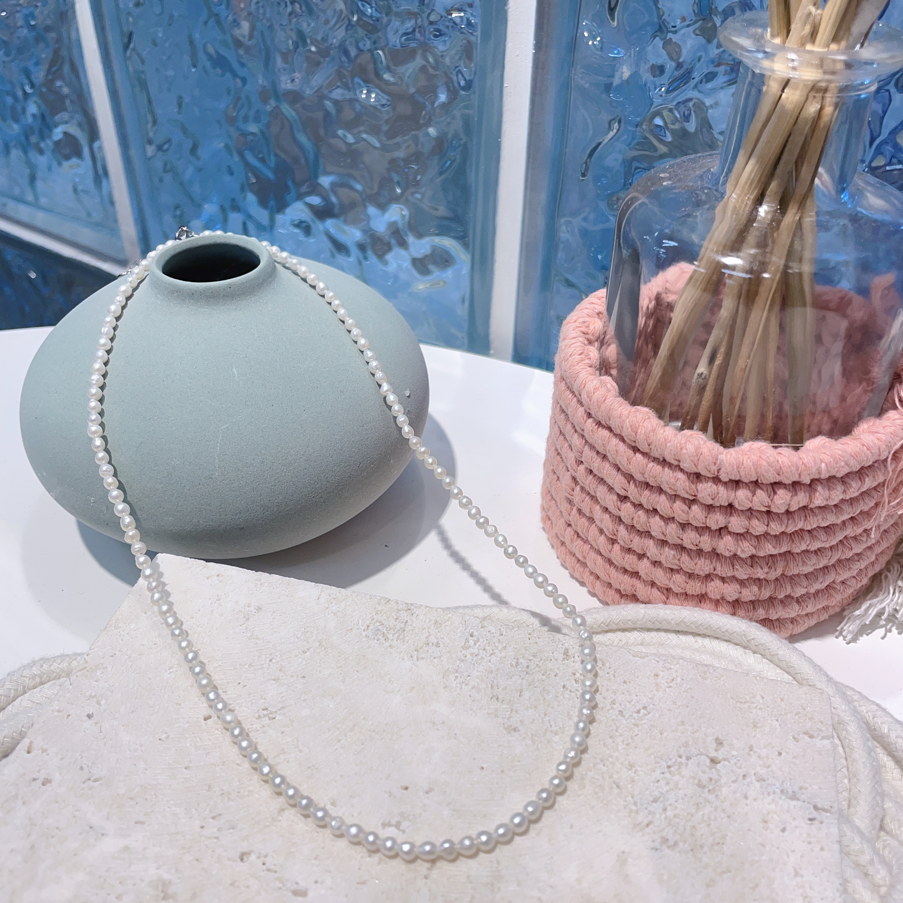 小米淡水珍珠短頸鏈 41-45cm