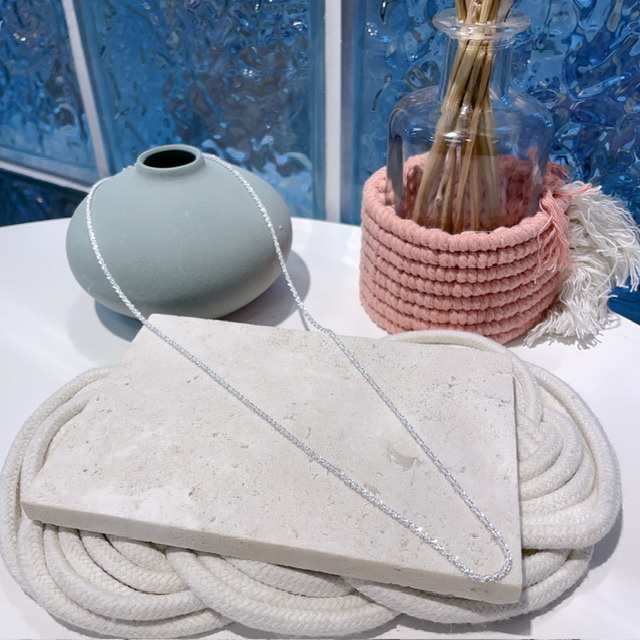 白銀色鈦鋼滿天星長頸鏈 60cm