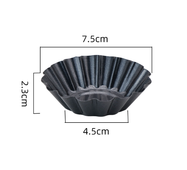 熱賣【4個裝】[波浪紋] 碳鋼蛋撻模易潔烘焙用品