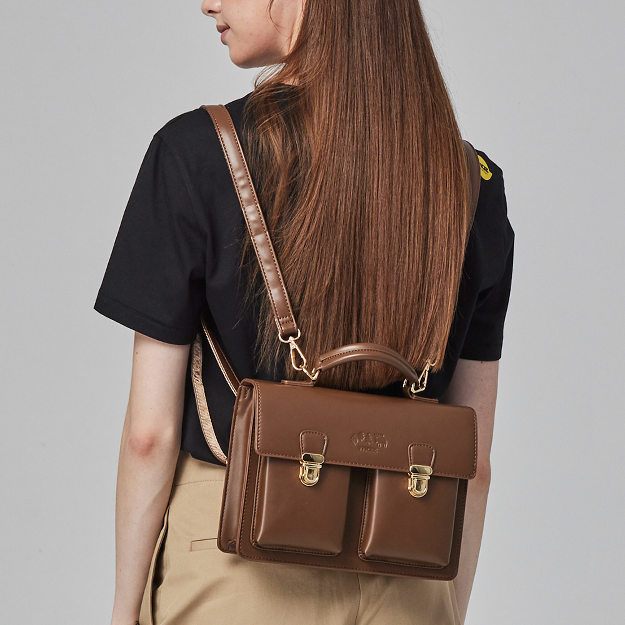 moz Swedish moose leather water-repellent retro square fat four-way backpack