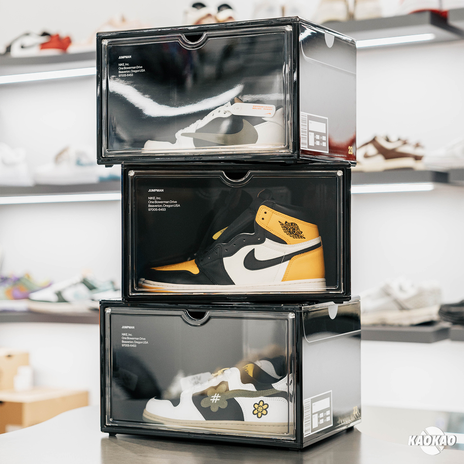 『現貨』NIKE AIR JORDAN 磁吸展示鞋盒 疊加 JORDAN 收藏 組裝 黑金