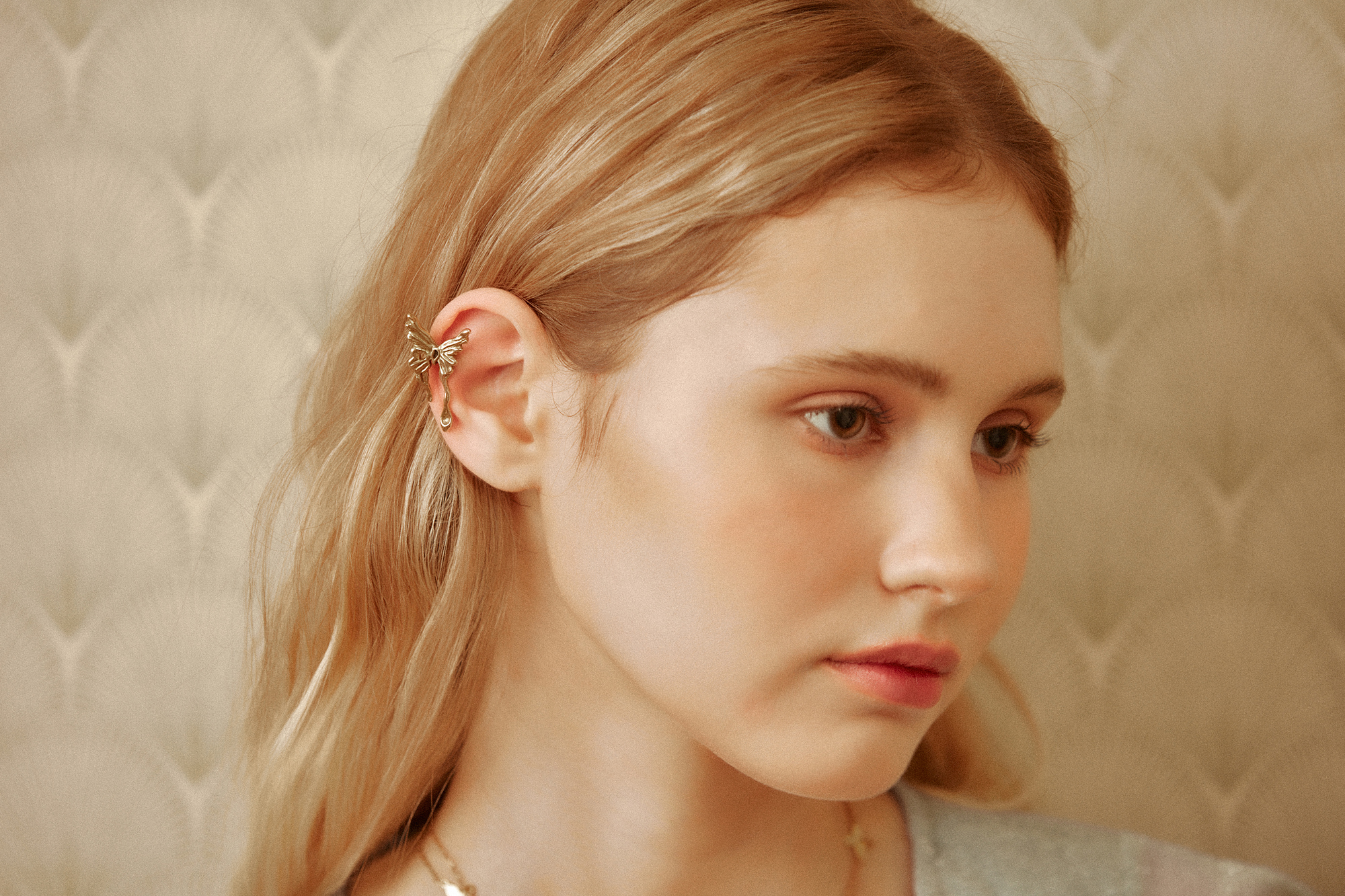 黃銅飾品,黃銅, 蝴蝶,氣質,仙女,耳骨夾,森林系,