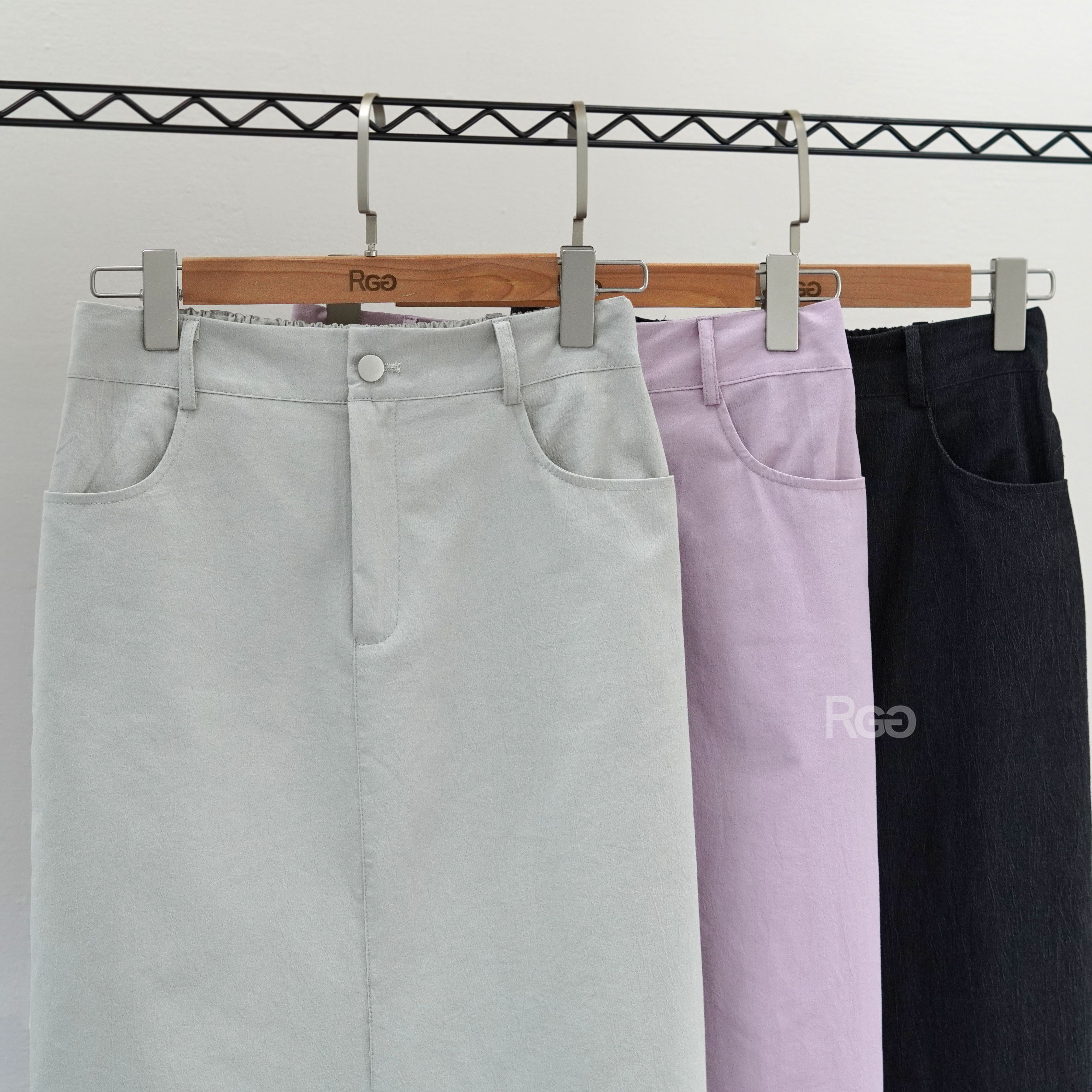 #74925 前開衩水洗直筒裙商品照