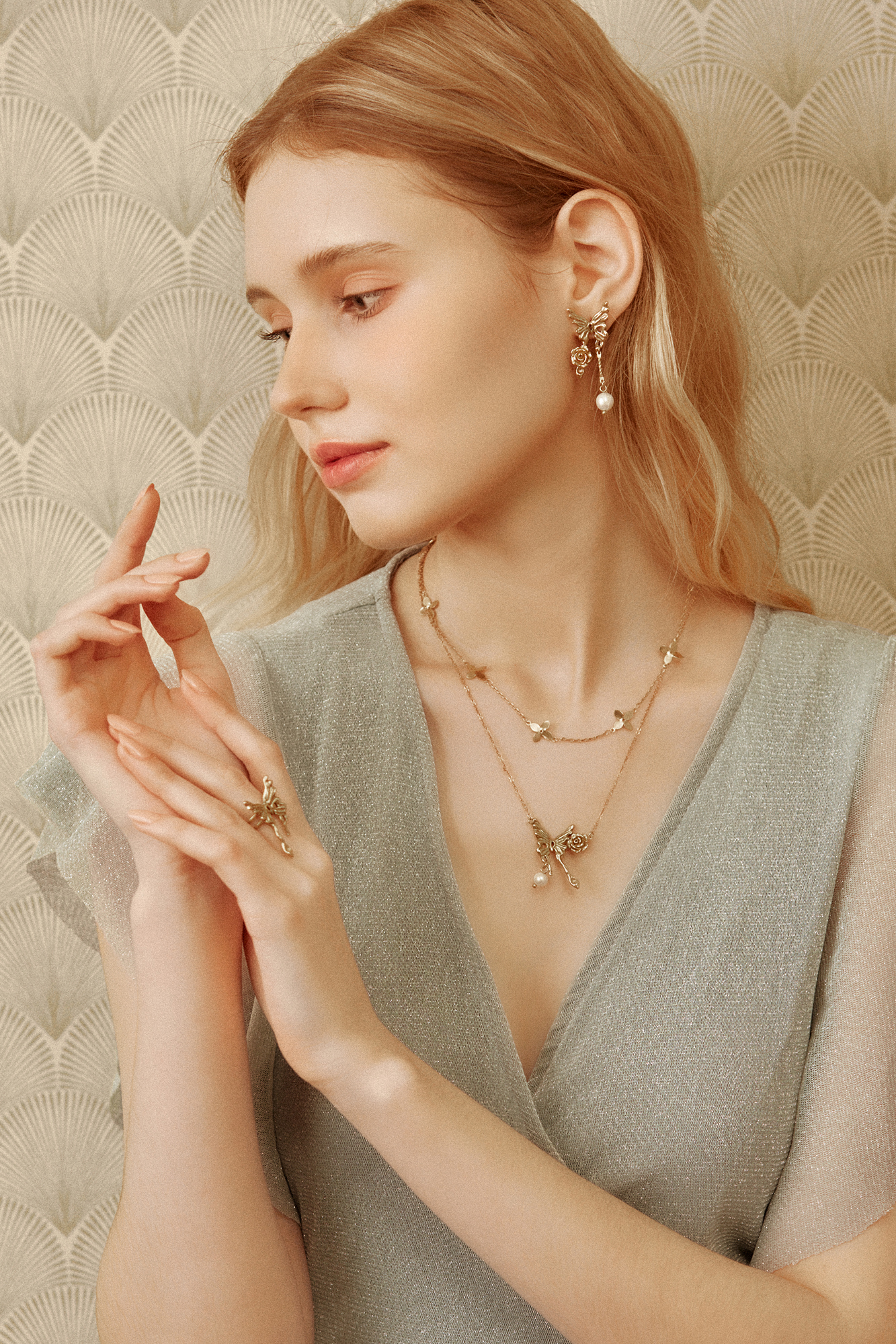 黃銅飾品,黃銅,蝴蝶,氣質,仙女,戒指,森林系,可調式