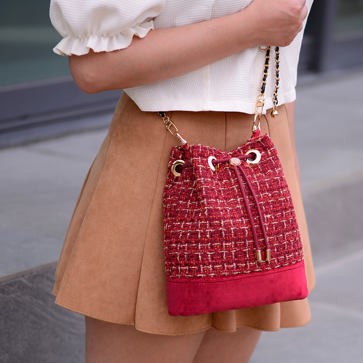 小香風毛尼布料/個【贈小香拼接水桶包紙型】