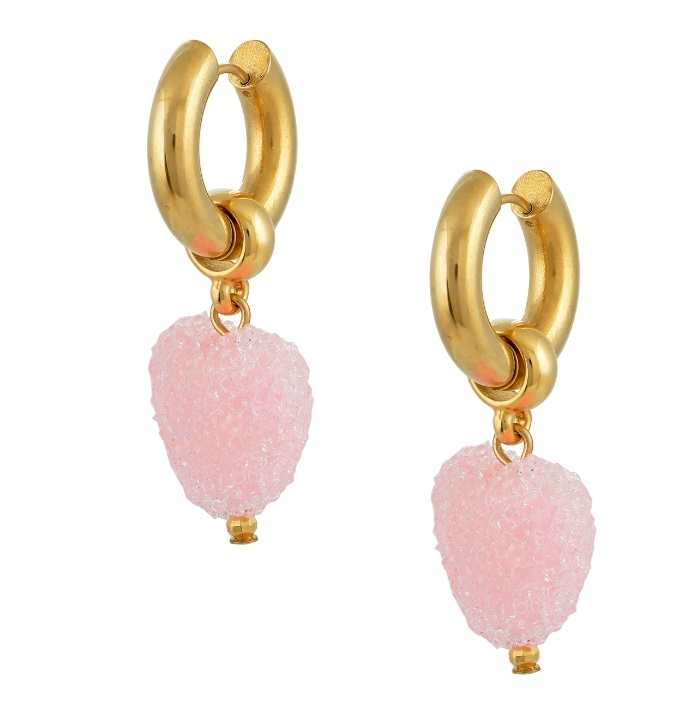 1MY0607-087 MAYOL 希臘全人手製飾品 Candyshack Earrings Pink/Gold #E42 (A-K11-E)