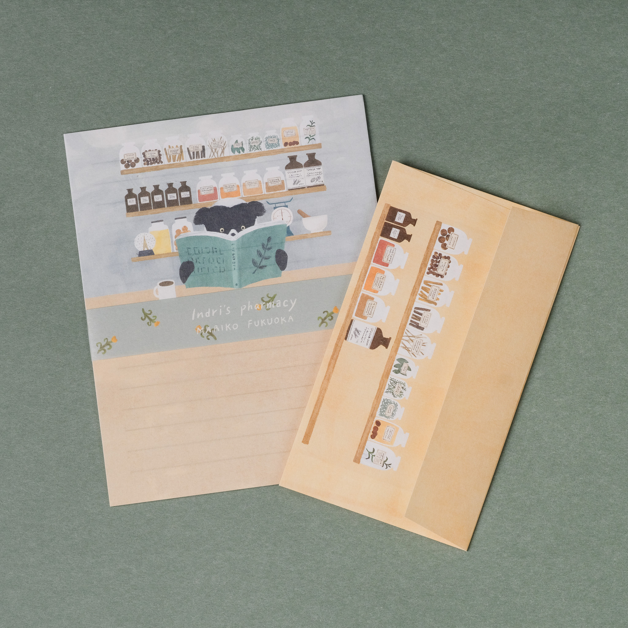 福岡麻利子 Indri’s pharmacy 信封信紙套組 /表現社/JAPAN