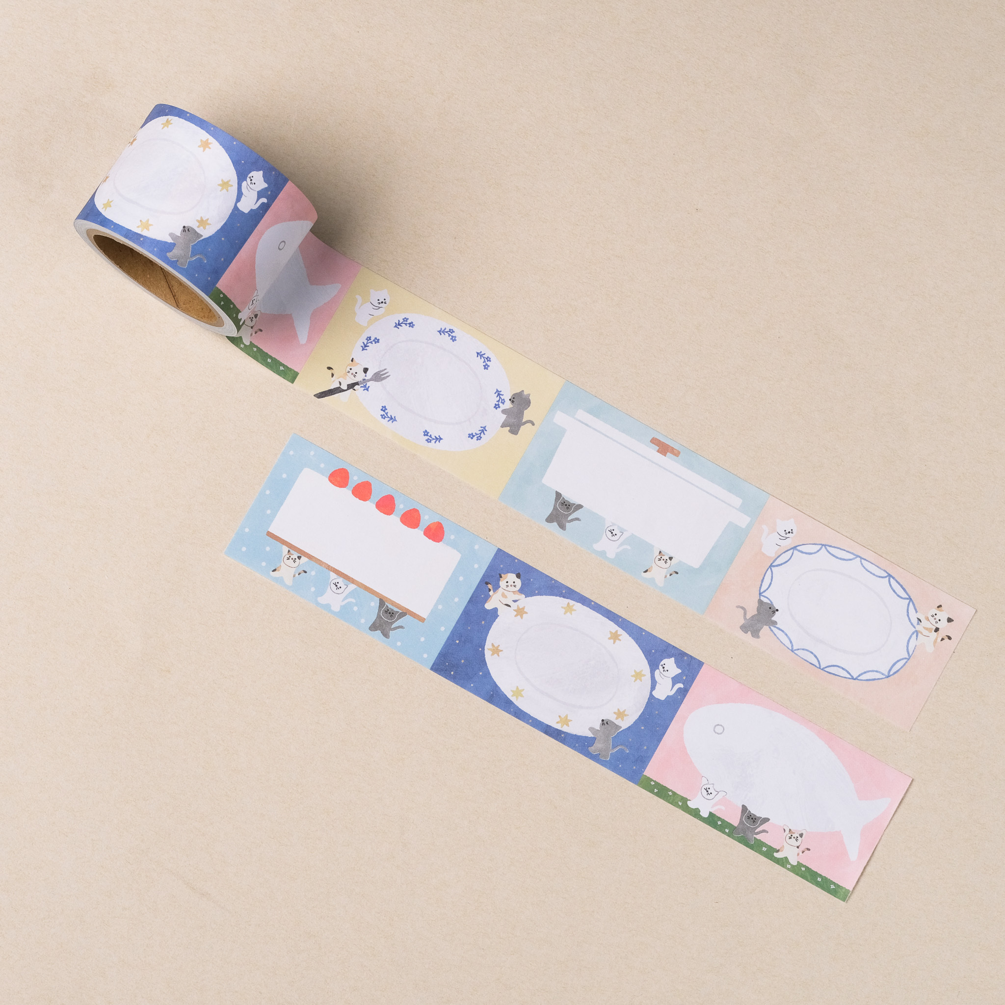 捲式便利貼 | 福岡麻利子「肚子餓的貓咪」/ 手紙社 / JAPAN