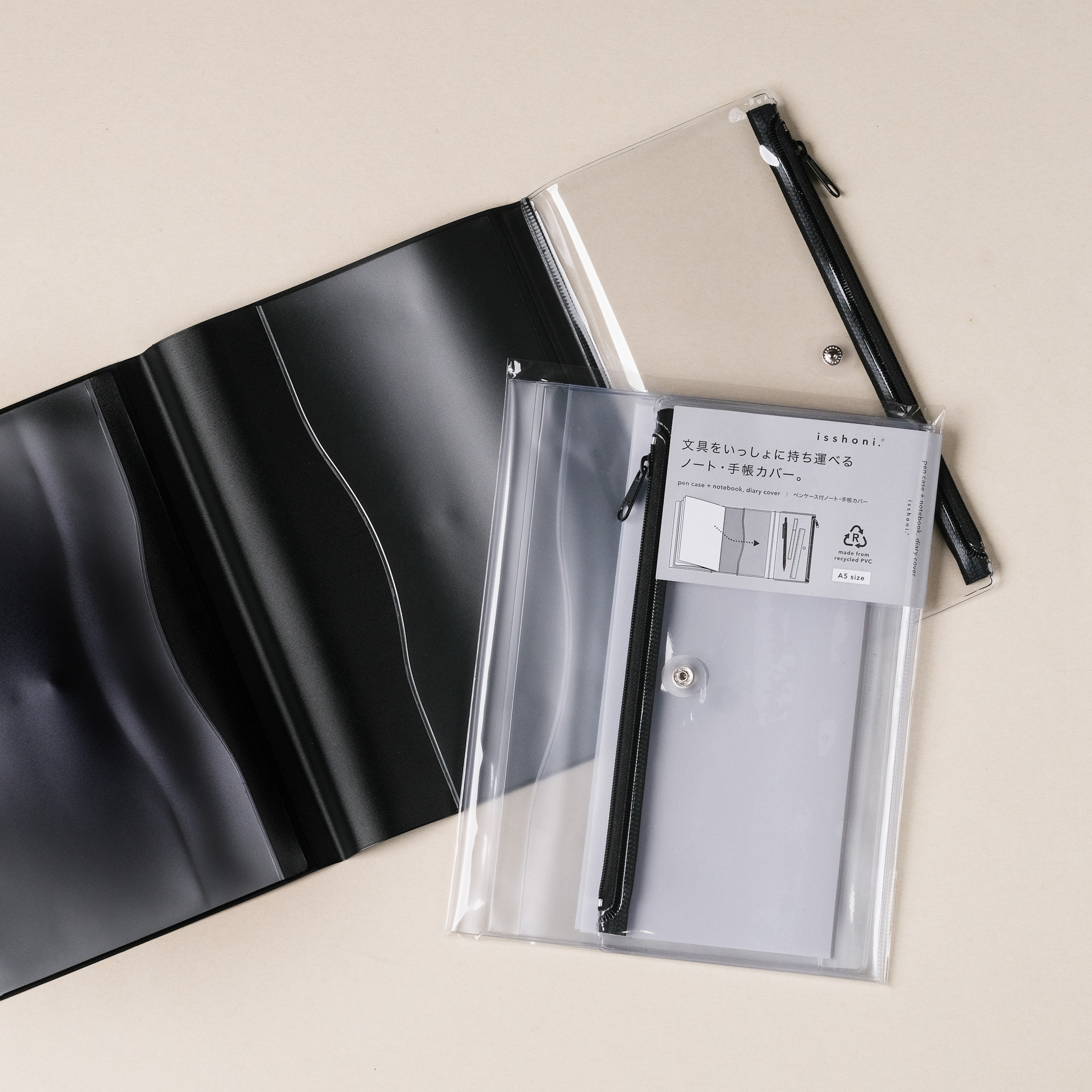 isshoni A5 PVC 附袋筆記本書套 / DAIGO / JAPAN