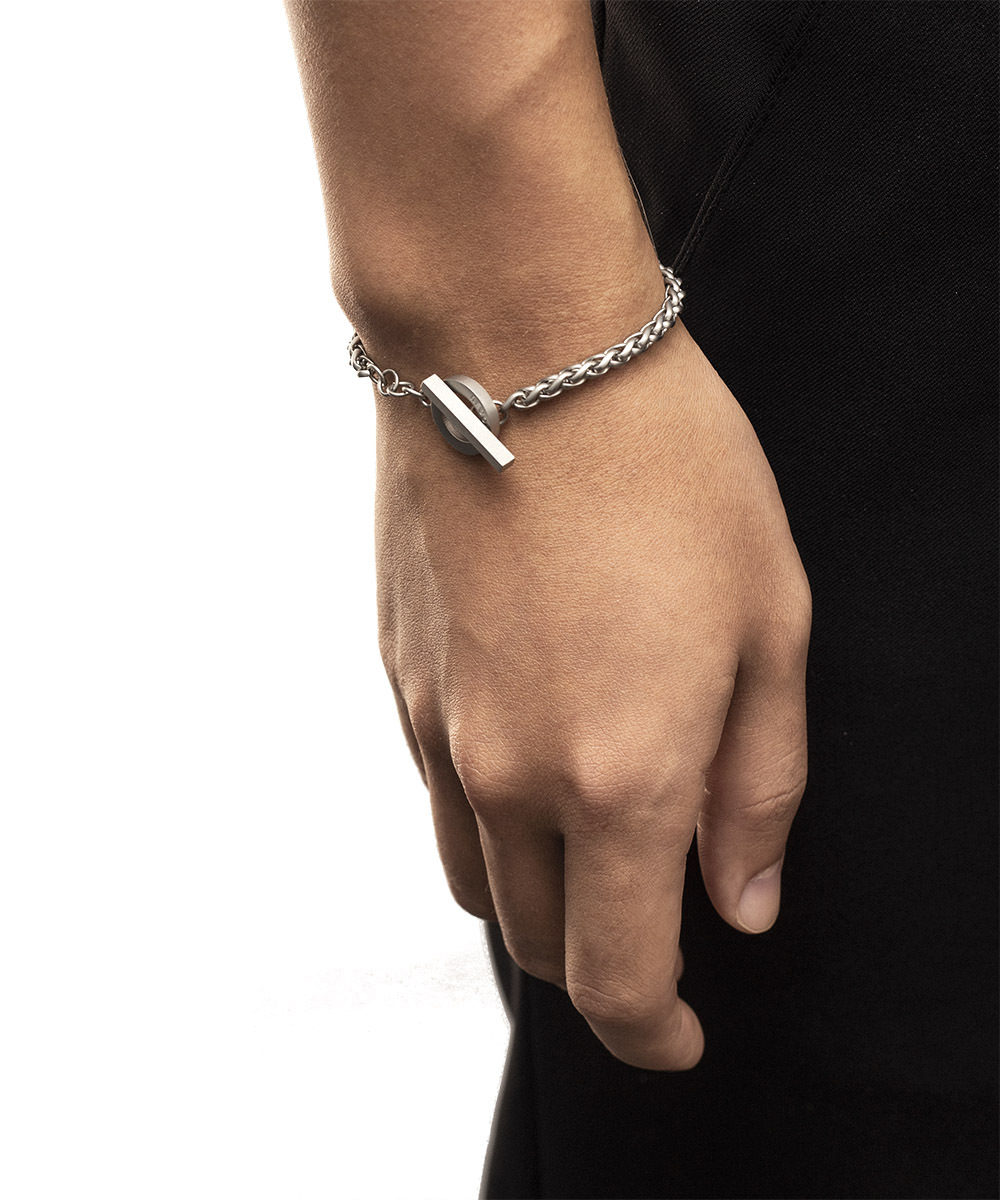 RECOVERY 細麻花手鍊 (霧銀)