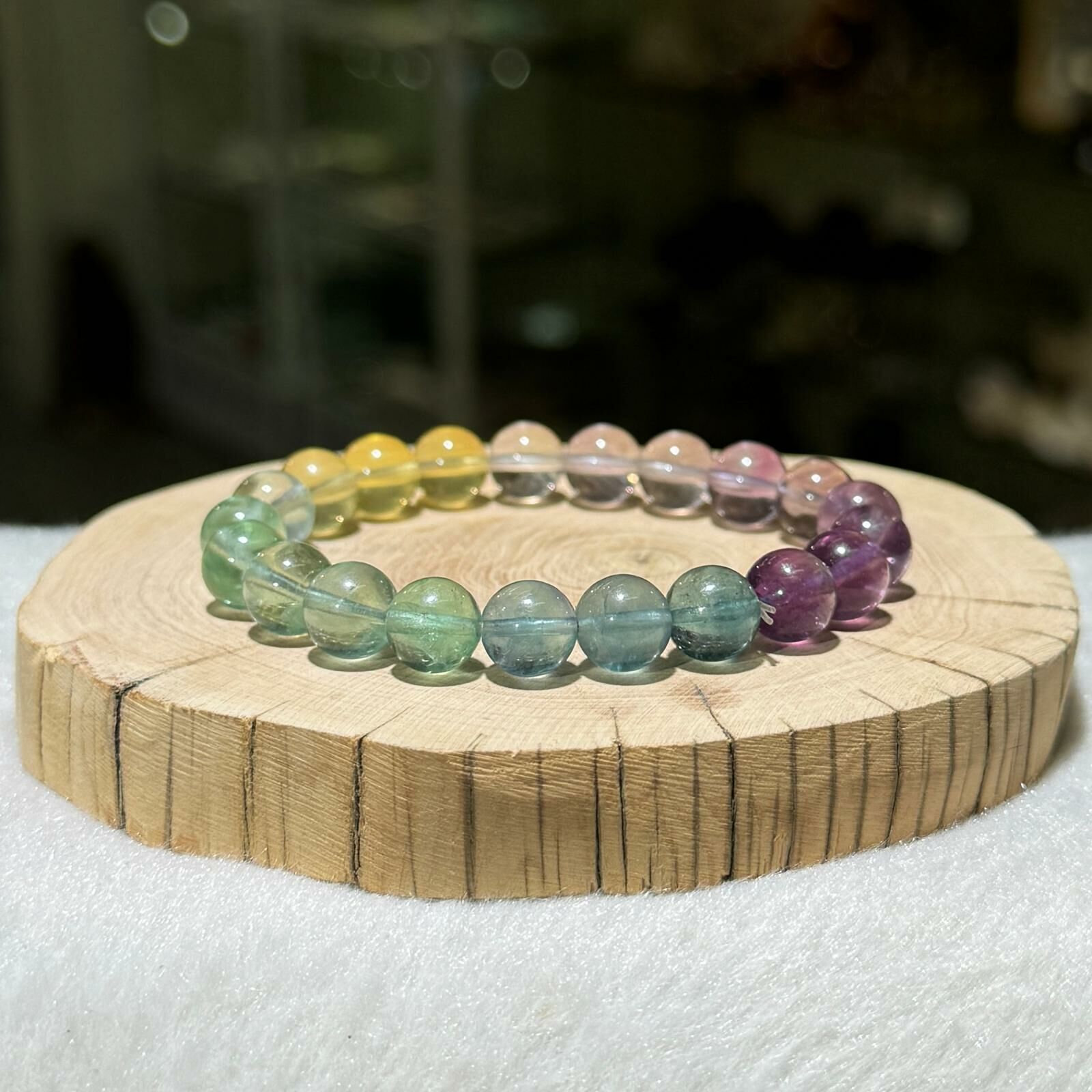 彩螢石手串 8.5 mm +/-