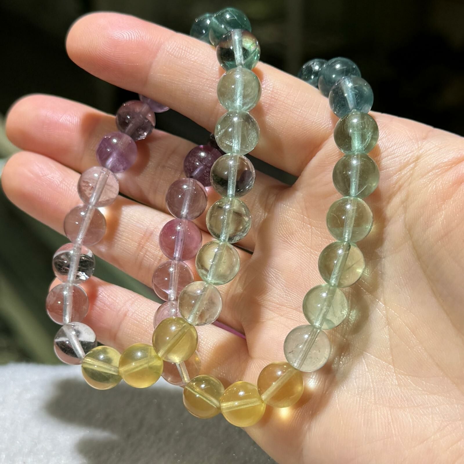 彩螢石手串 8.5 mm +/-