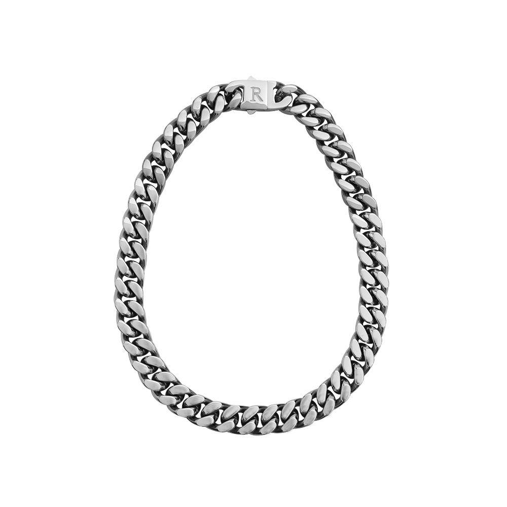 RECOVERY 15MM 基本斜角切割項鍊 (亮銀)