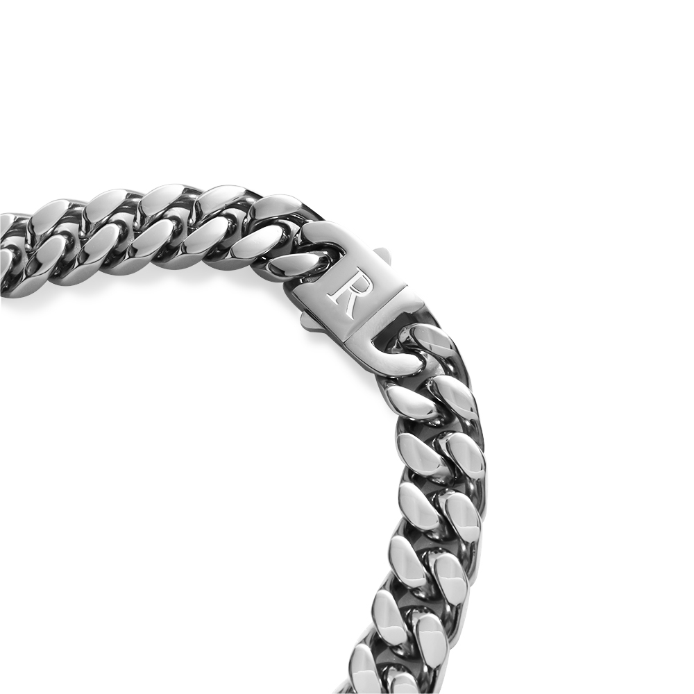 RECOVERY 15MM 基本斜角切割項鍊 (亮銀)