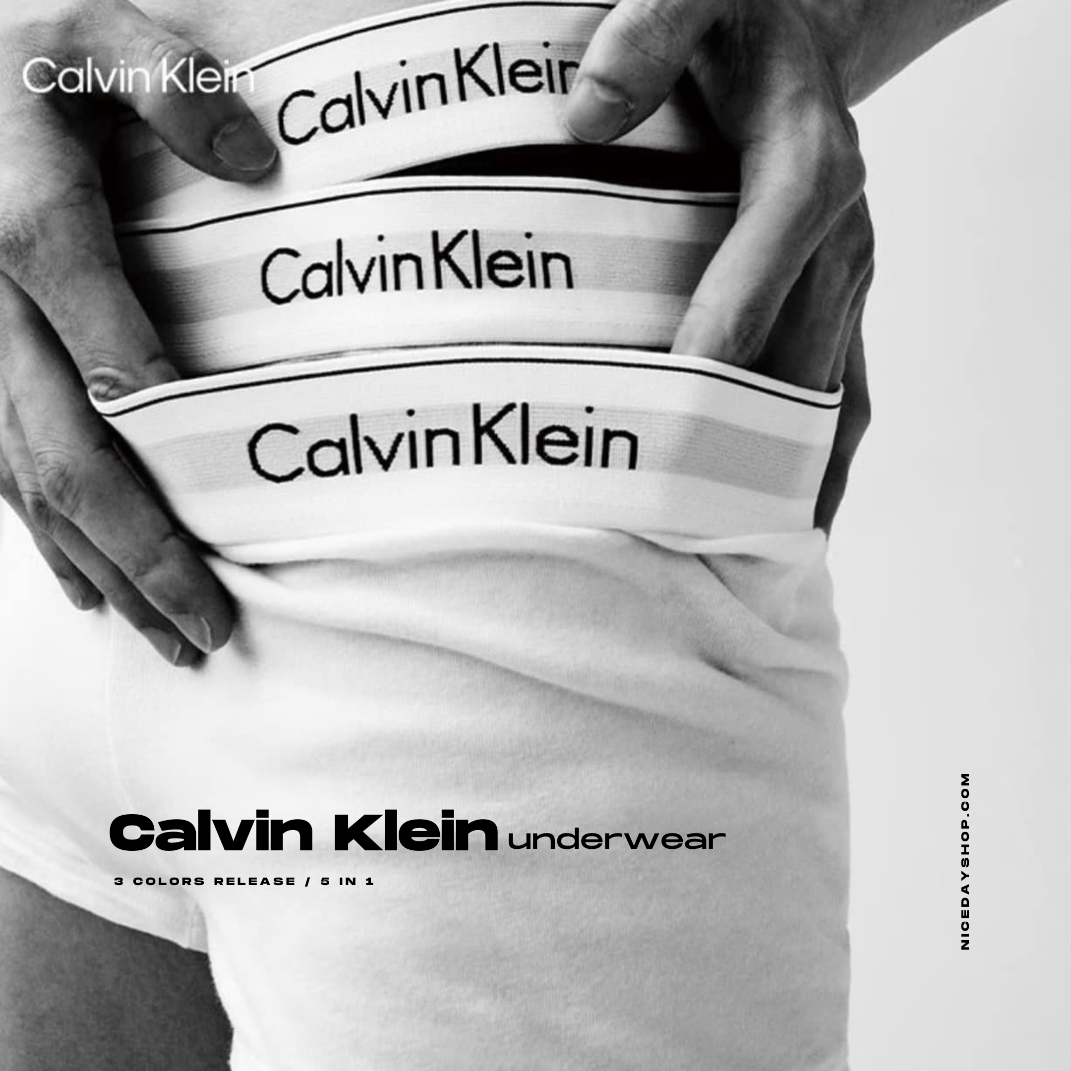 NICEDAY 配件 現貨 Calvin Klein CK 貼身平角 內褲組 一組五件 黑 白 灰 男款