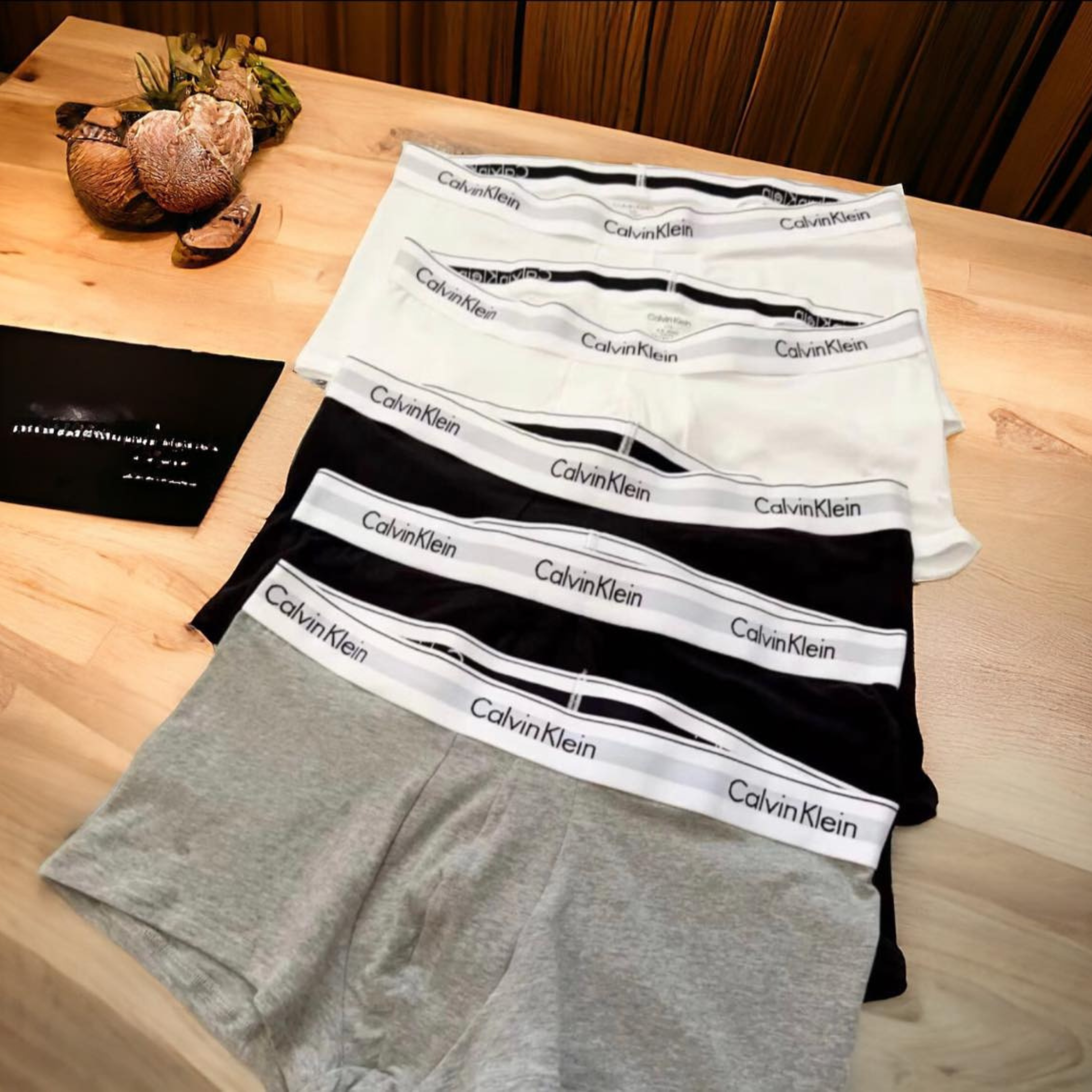 NICEDAY 配件 現貨 Calvin Klein CK 貼身平角 內褲組 一組五件 黑 白 灰 男款