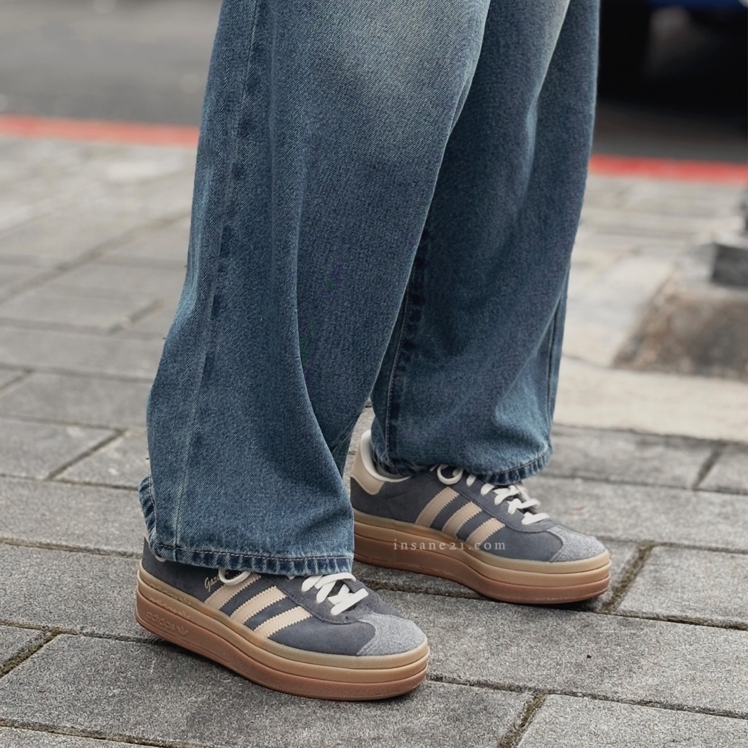 ADIDAS GAZELLE BOLD W 女鞋 灰幻 米色拼接 中底 厚底增高 麂皮 愛迪達 休閒鞋 IE0428