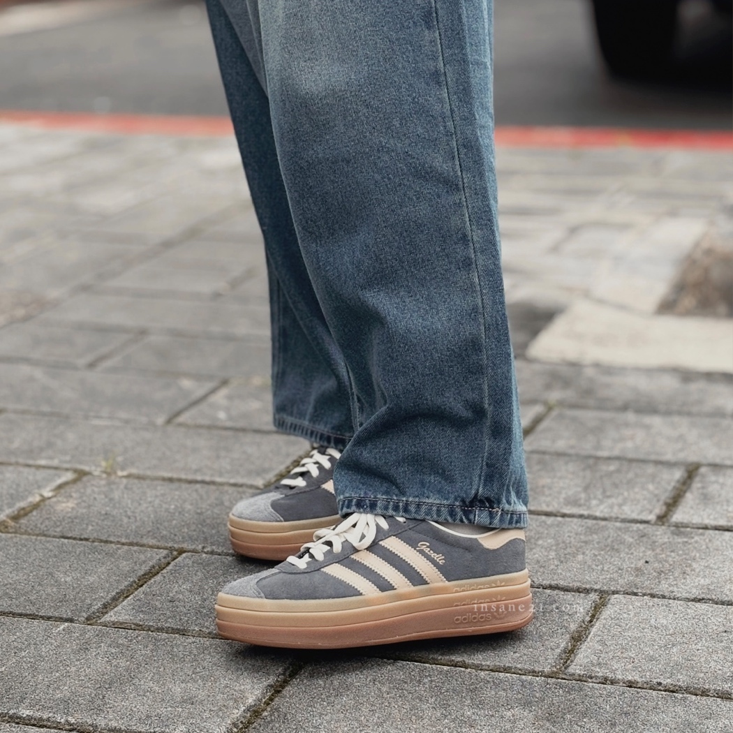 ADIDAS GAZELLE BOLD W 女鞋 灰幻 米色拼接 中底 厚底增高 麂皮 愛迪達 休閒鞋 IE0428