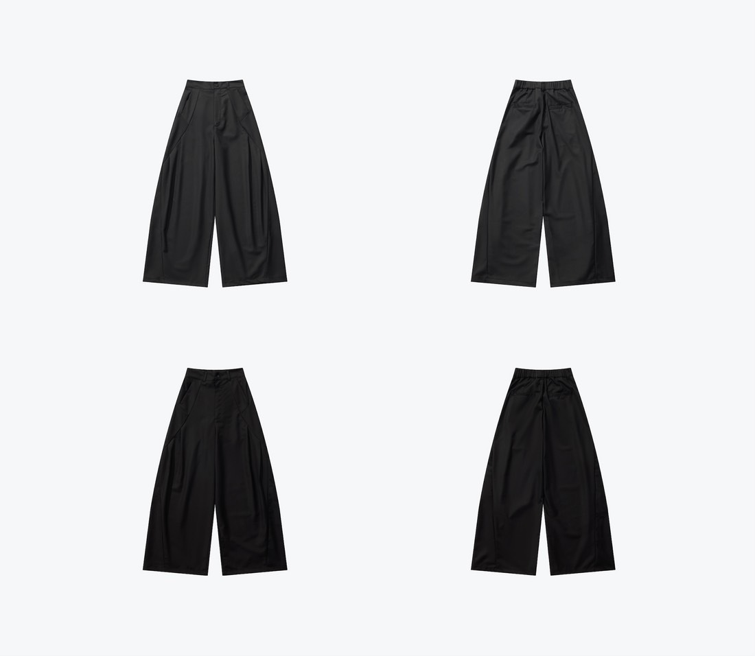 SENSE Loose BootCut Pleated Trousers