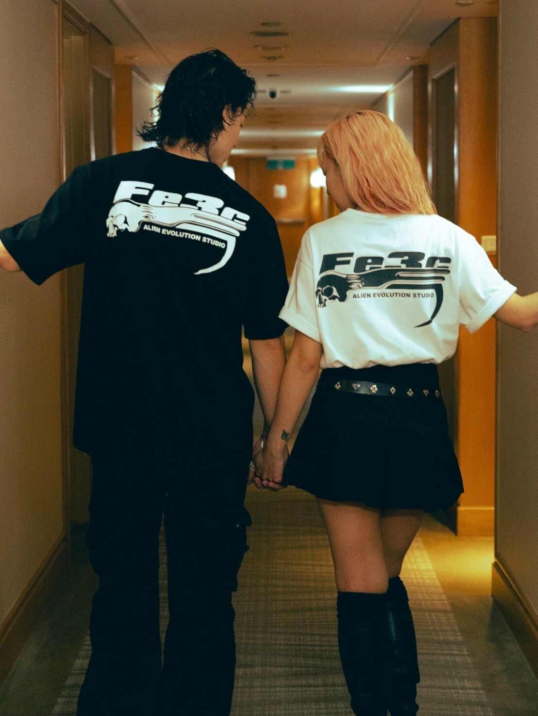 AES x Fe3c 聯名限定 骷髏鐮刀 斑駁Logo 短袖 T