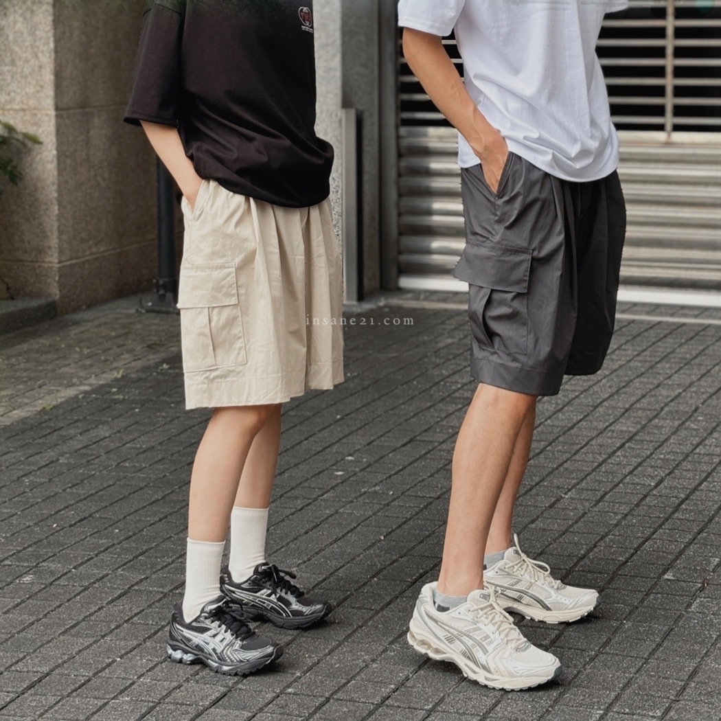 DEAR 尼龍短褲 膝下褲 大口袋 三色 五分 短褲 奶茶/灰色/卡其