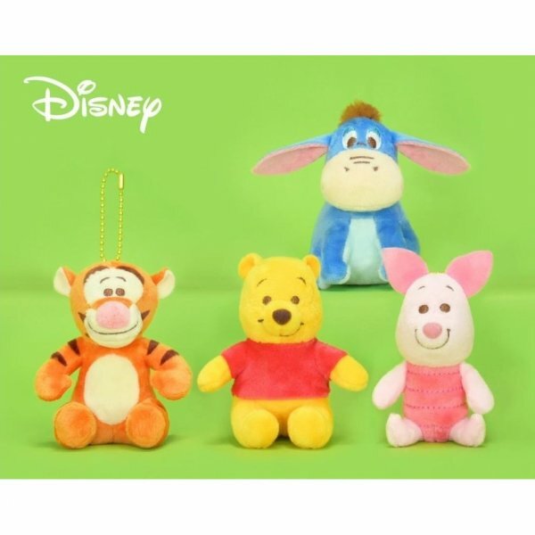 [絨毛公仔系列] 3吋 坐姿維尼家族系列  - 維尼, 跳跳虎, 驢仔屹耳, 小豬