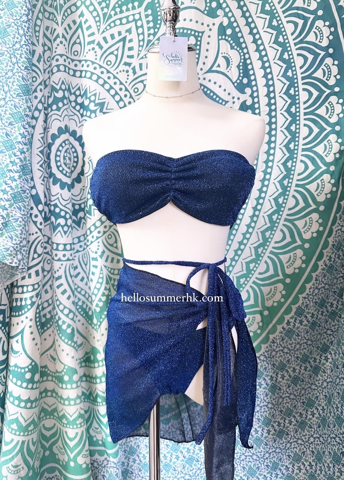 TH010B Bling Bling 寶藍4件裝泳衣 (泰國製)