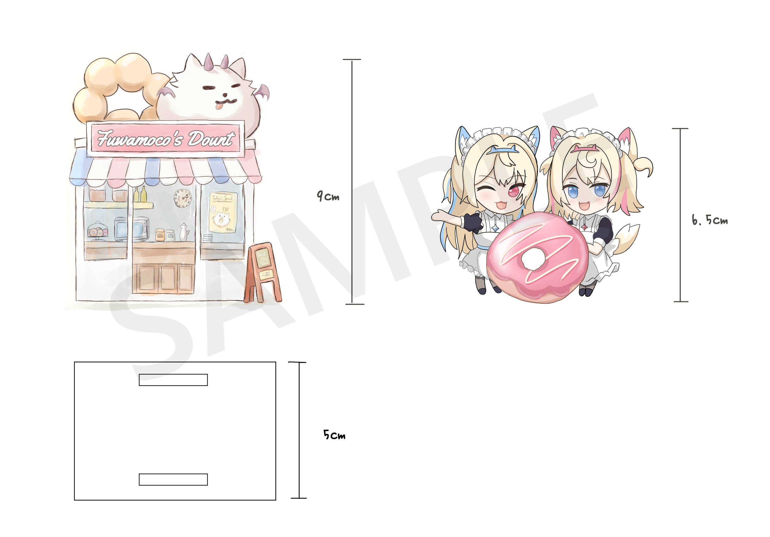 「RG31」「預購」「Hololive.HK出品」Fuwamoco's Donut 立牌組