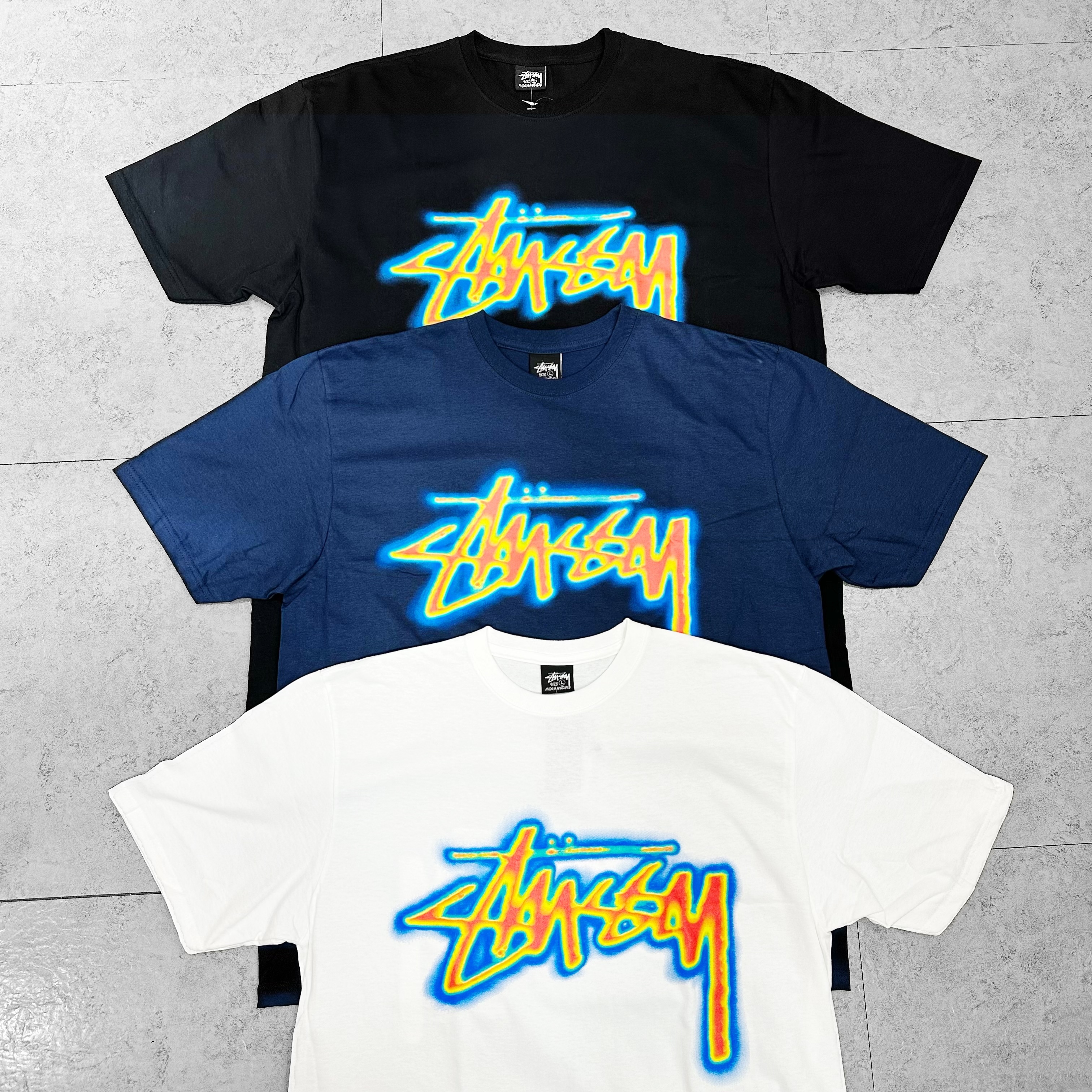 STUSSY THERMAL STOCK TEE WHITE