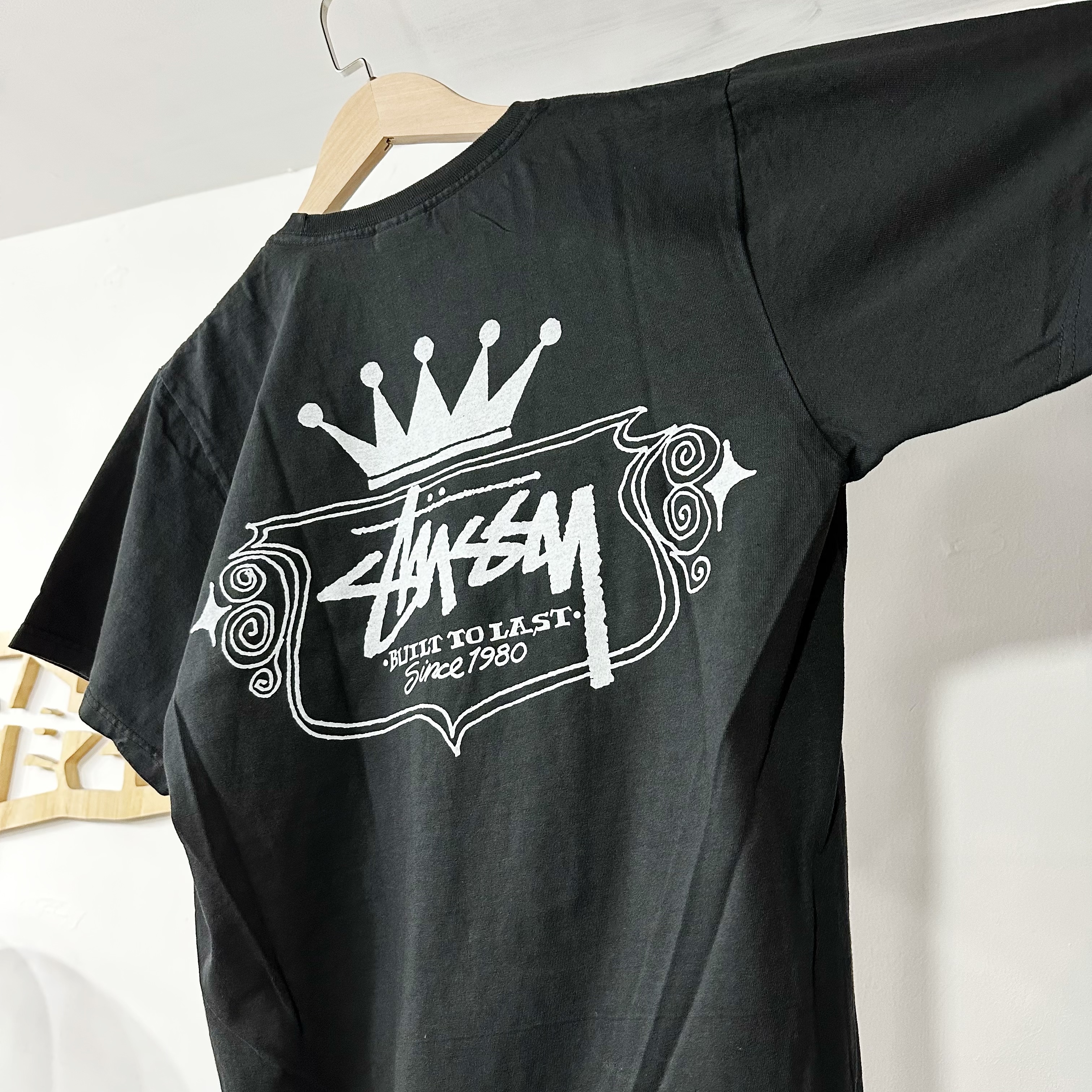STUSSY BUILT TO LAST TEE PIGMENT DYED  BLACK