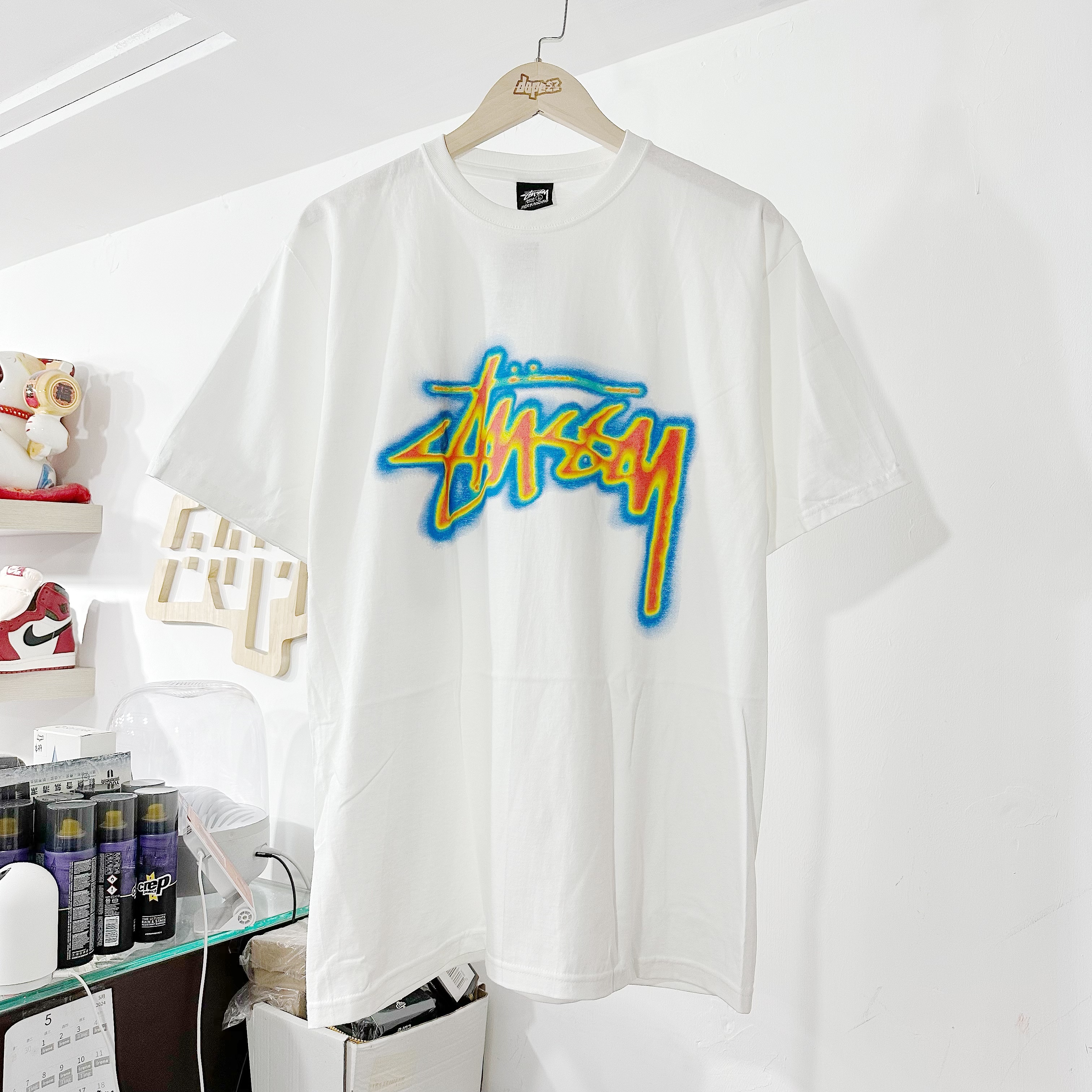 STUSSY THERMAL STOCK TEE WHITE