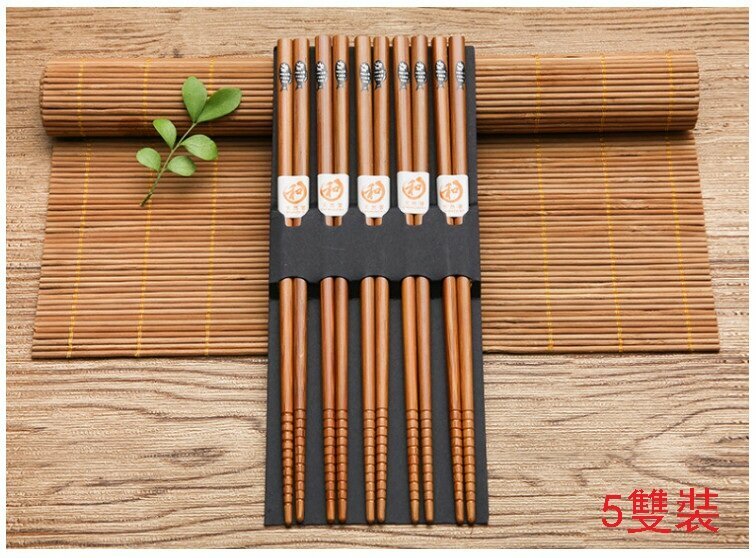 爆款【5雙裝】日式竹木印花料理筷子（DM-7142小魚竹筷 23cm）