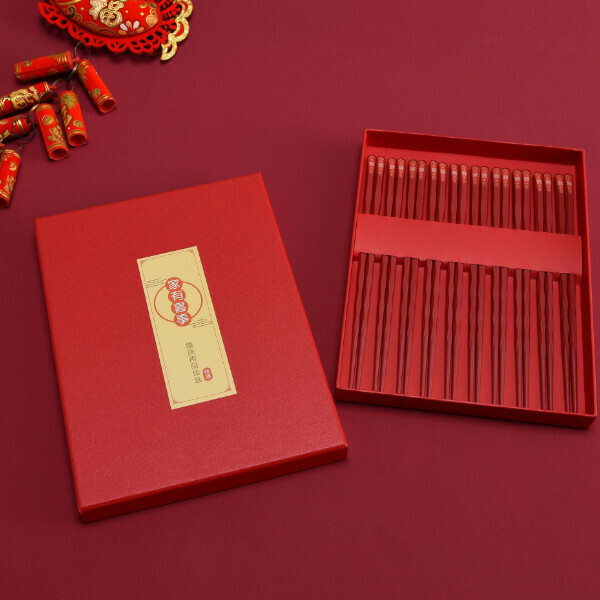 熱推【10雙】家用筷子指甲紅雙喜筷（禮盒裝）