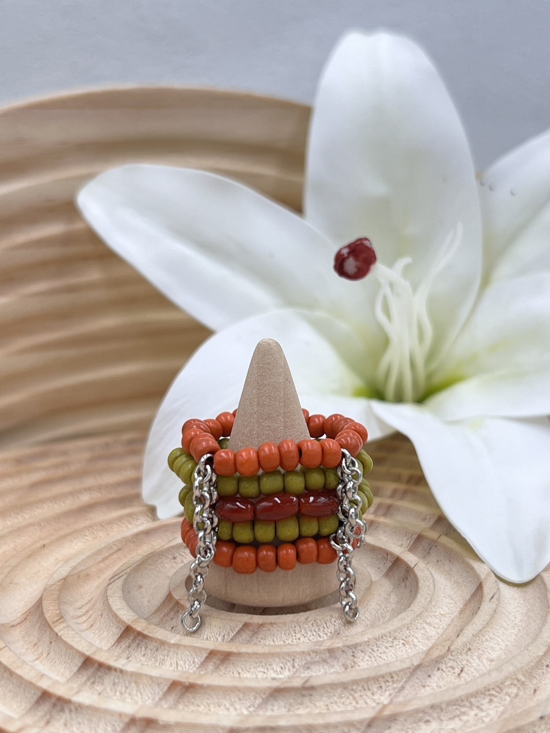 No.1傳統串珠戒指戒圍7cm