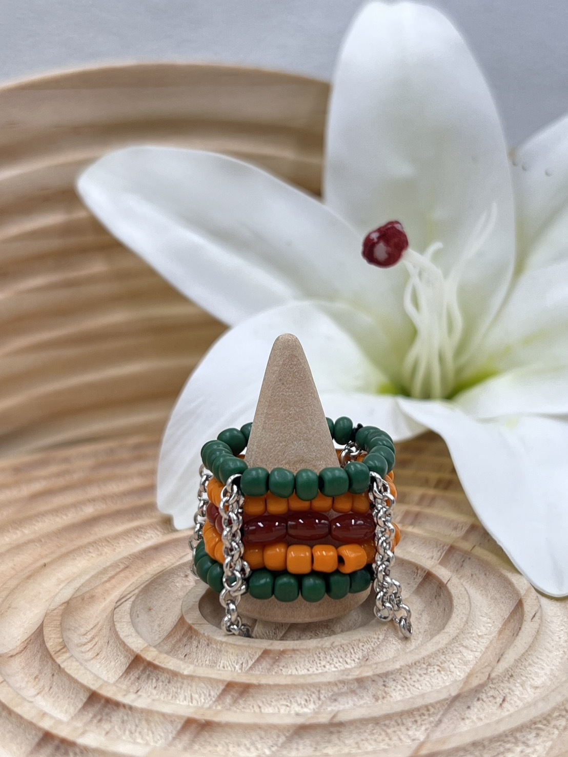 No.5傳統串珠戒指戒圍7cm