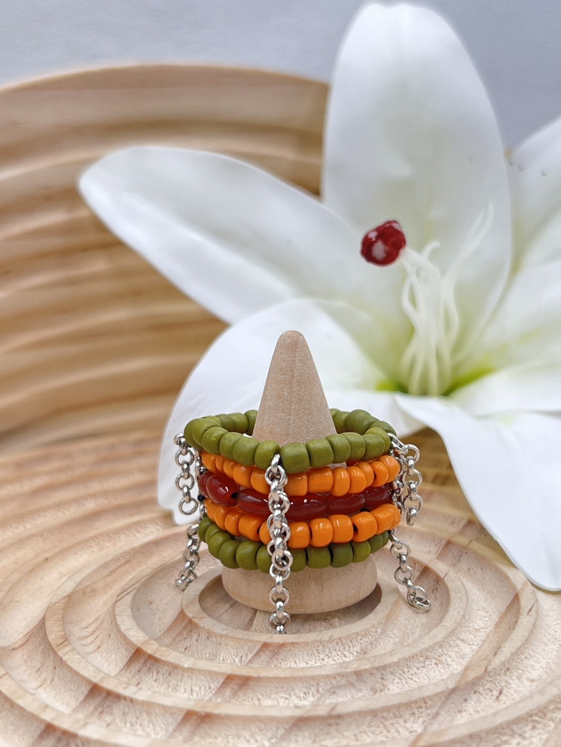 No.7傳統串珠戒指戒圍7cm