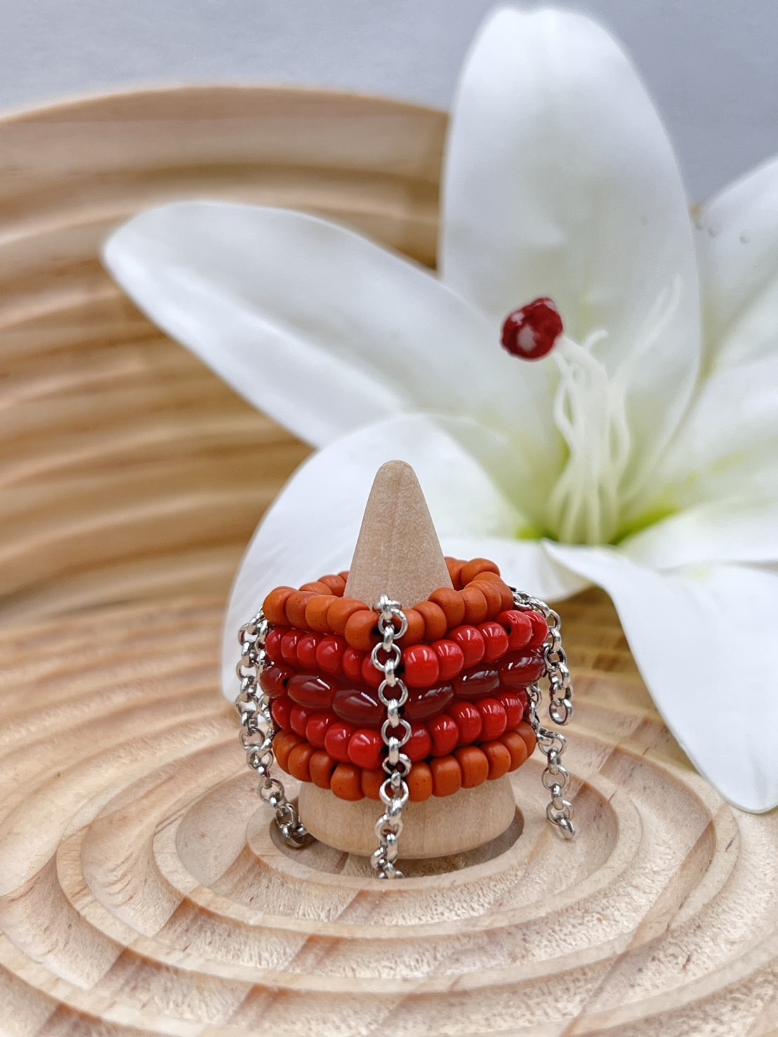 No.9傳統串珠戒指戒圍7cm