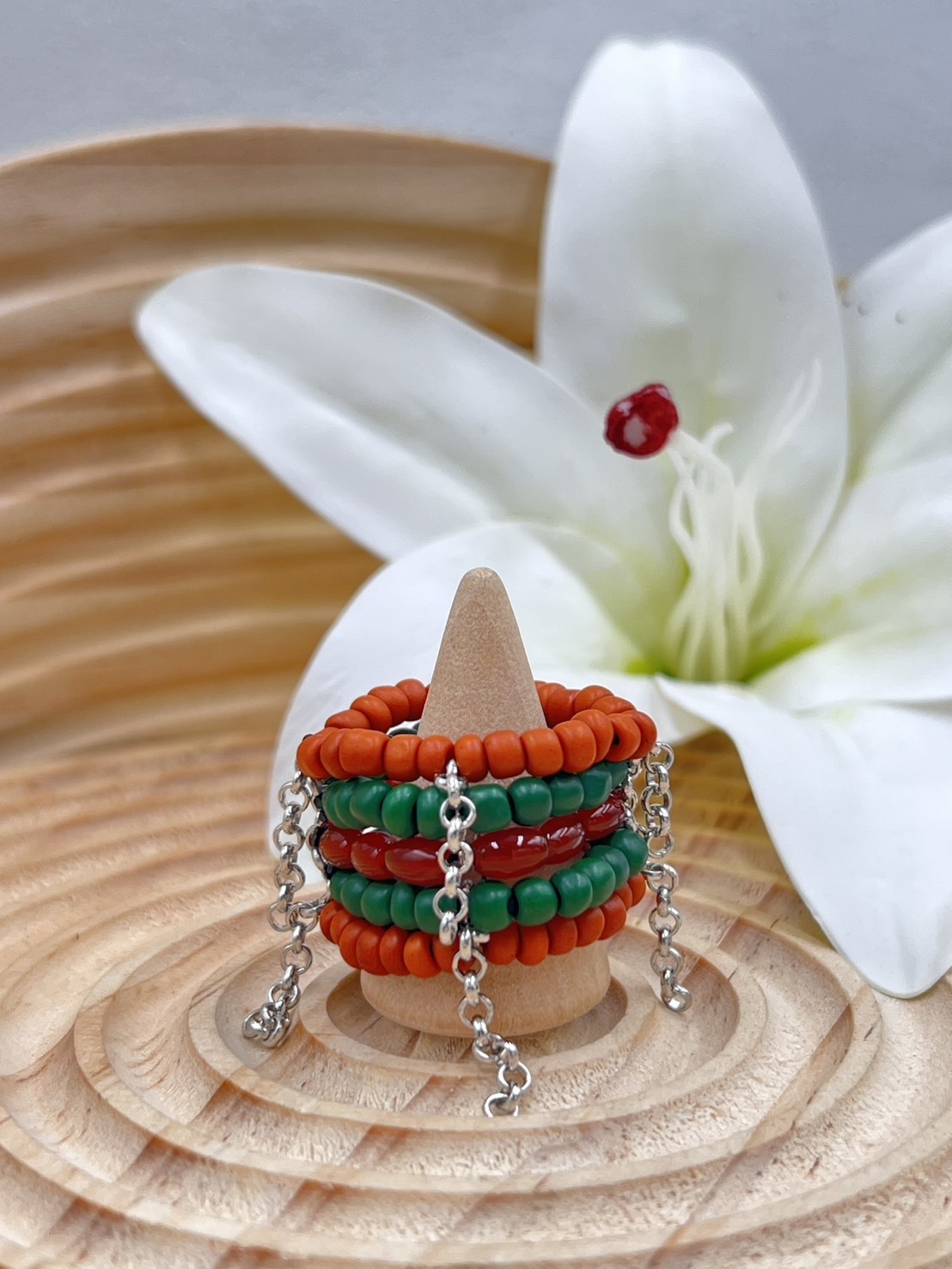 No.12傳統串珠戒指戒圍7cm