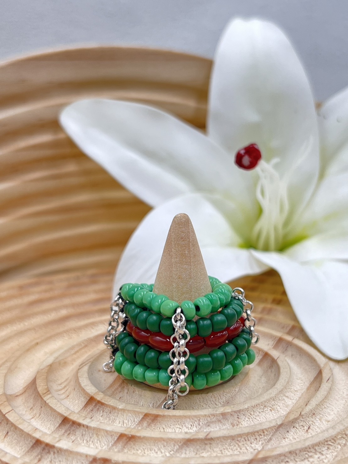 No.13傳統串珠戒指戒圍7cm