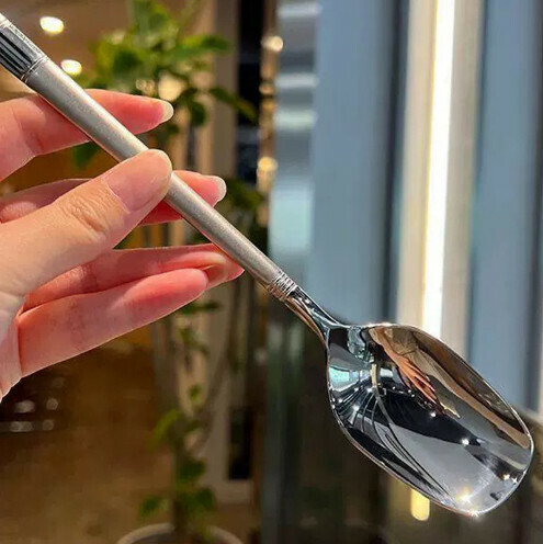 Thickened Korean spoon [silver]