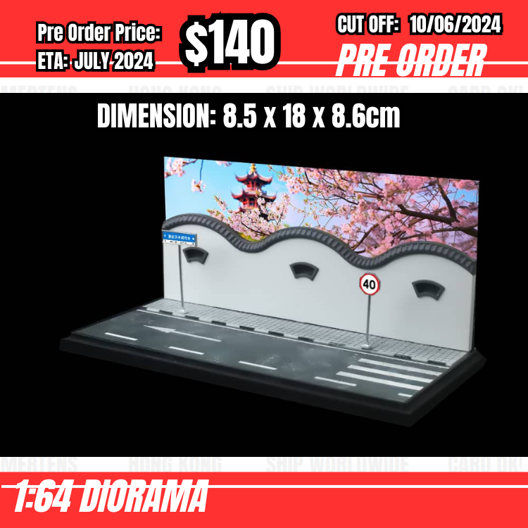 PO-$140 * Moreart * 1:64 Diorama - Garden Street Scene (8.5 x 18 x 8.6cm) [OD01/06]