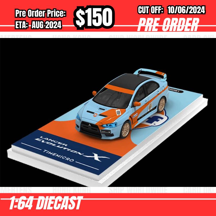 PO-$150 * Time Micro * 1:64 Mitsubishi Lancer Evolution X Gulf [OD01/06]